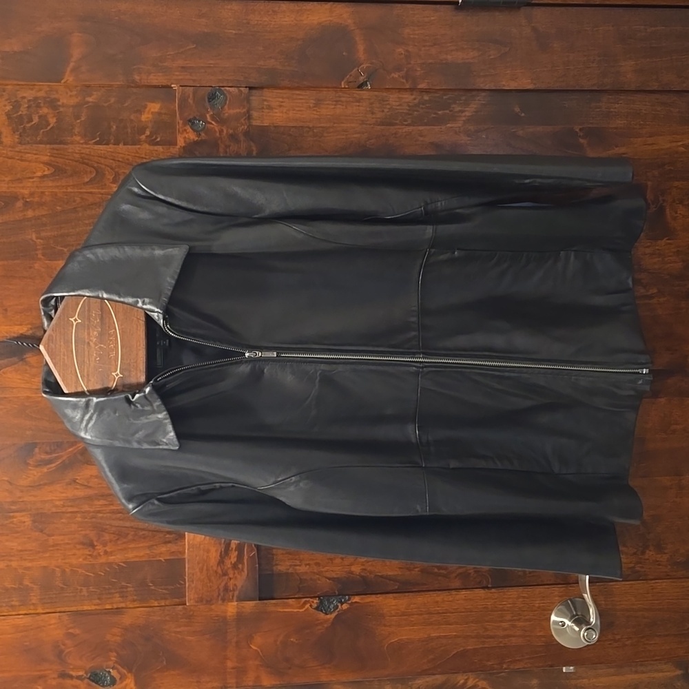 JLC New York Black Buttery Soft Leather Jacket Sz XL Vintage 2002